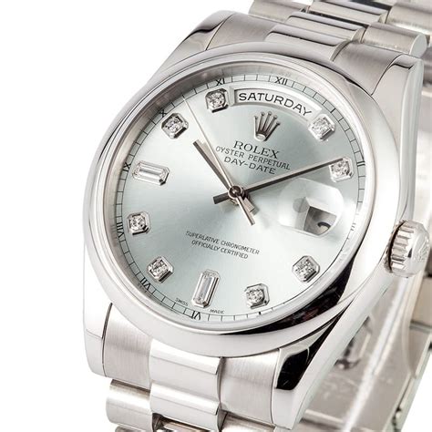 rolex day date diamonds platinum|rolex platinum day date 36mm.